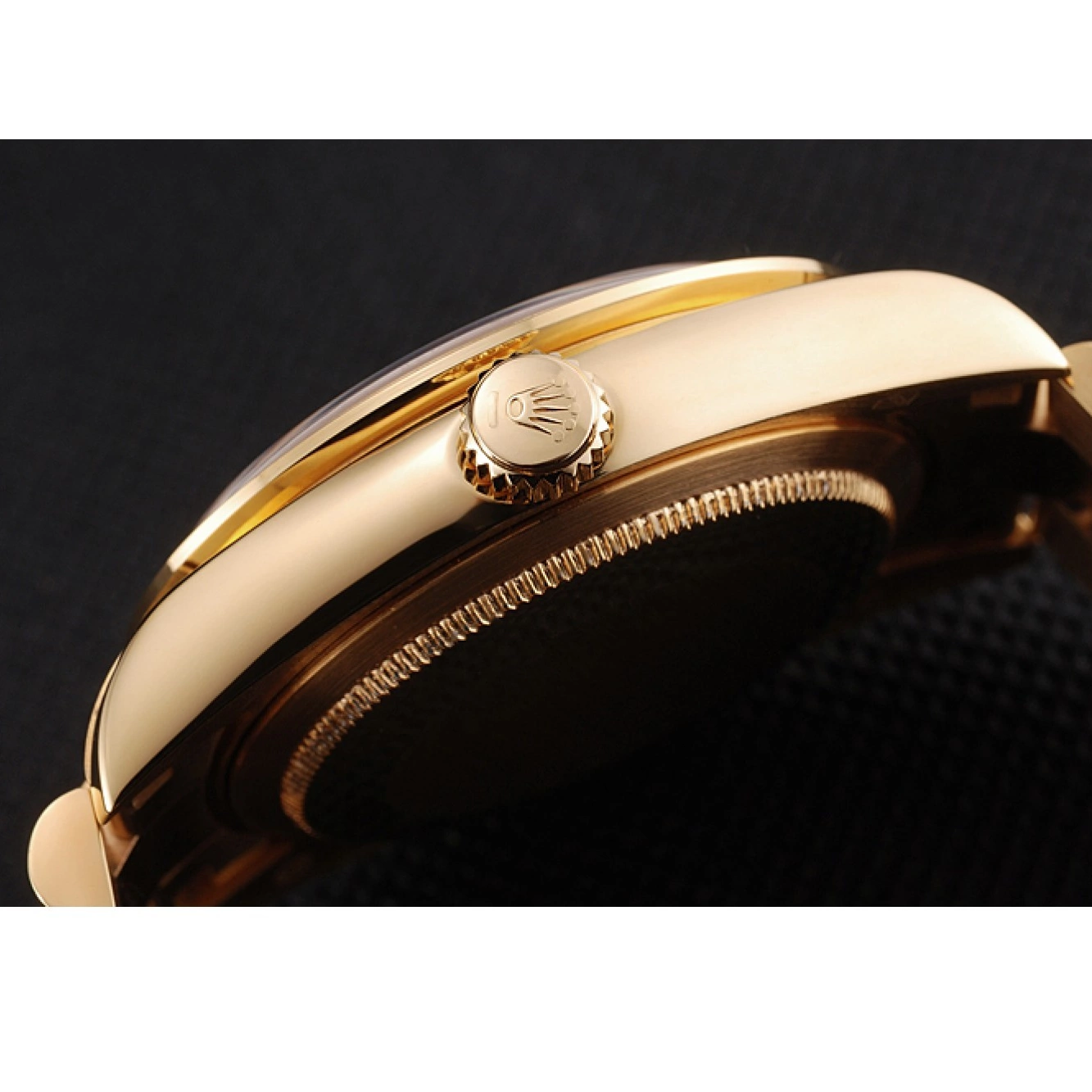 Aaa replica watch Dial Pave Bezel Date And Rolex Gold And Day Bracelet Swiss Case Diamond 0724